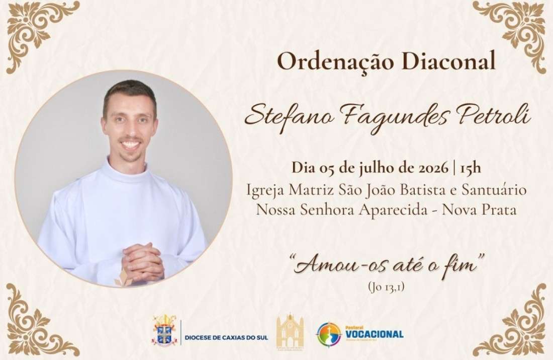 Foto notícia Seminarista Stefano Fagundes Petroli será ordenado diácono neste domingo, 05 de julho, em Nova Prata